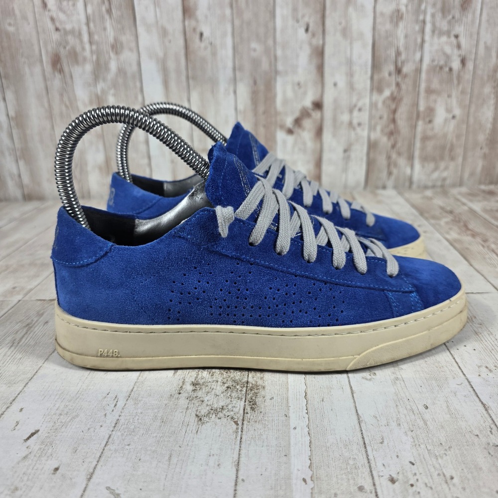 P448 John Royal Blue Suede‎ Low Top Sneakers Womens Size 35 Made in Italy